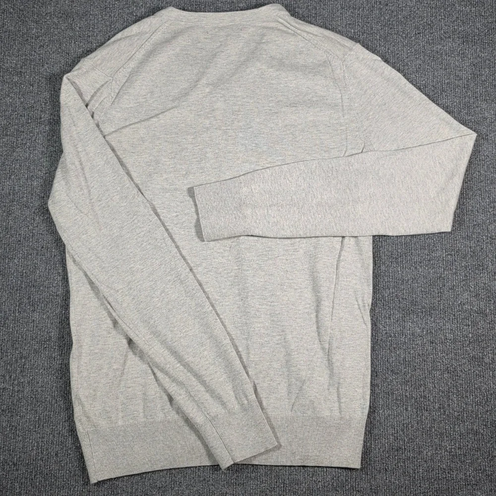 Banana Republic Mens MT Gray Luxury Blend Silk Cotton Cashmere V-Neck Sweater